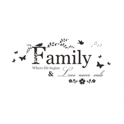 Image of Desuibao Family Where Life Begins and Love Never Ends Wall Decal, Removable Art Stickers, Vinyl Motivational Positive Inspirational Quotes Decor Decals for Living Room Bedroom