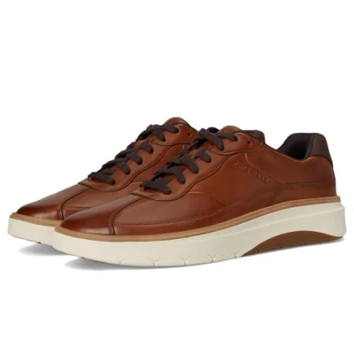 Image of Cole Haan Men&#039;s Grandpro Featherarc Bike Toe Sneaker, British/Ivory/Hickory, 9 UK