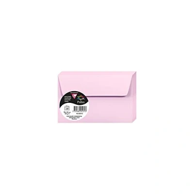 Image of Clairefontaine Ref 5531C Pollen Adhesive Envelopes (Pack of 20) 90 x 140mm Sized, 120gsm Paper, Printer Compatible, Acid Free, Strip for Easy Seal Light Pink