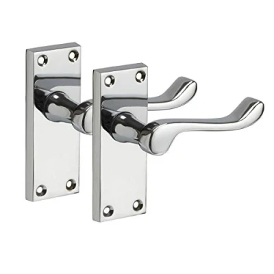 Image of Victorian Internal Door Handles on Backplate Polished Chrome