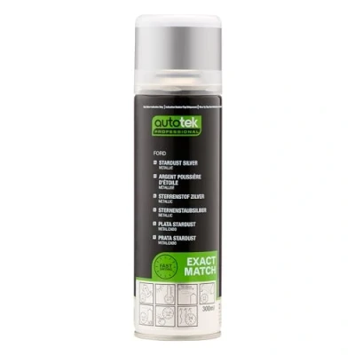 Image of Autotek Professional Exact Match Car Spray Paint, Ford Stardust Silver Metallic Aerosol Spray, 300 ml