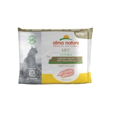 Image of Almo Nature UK Limited Classic Pouches Cat Food 55g x 6 Chicken Fillet, Transparent
