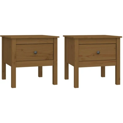 Image of vidaXL Side Tables 2 pcs Honey Brown 50x50x49 cm Solid Wood Pine