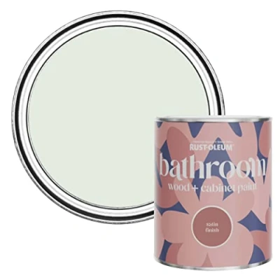 Image of Rust Oleum Green Moisture Resistant Bathroom Wood and Cabinet Paint in Satin Finish Sage Mist 750ml