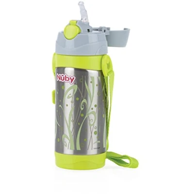 Image of Nuby ID10264 Thermal Stainless Steel Cup with Straw 360 ml