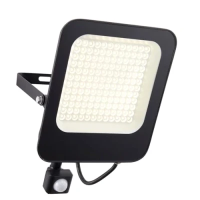 Image of Guard PIR Override 100W IP65 Outdoor Flood Light Matt Black Paint