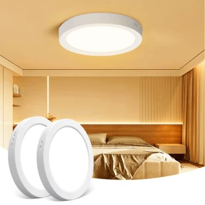 Image of Aigostar 18W LED Ceiling Light, Lights 2 Pack, 1980LM Light Fittings Ceiling, Round 3000K, 165W Equivalent, Flush for Bedroom, Kitchen, Porch, Hallway