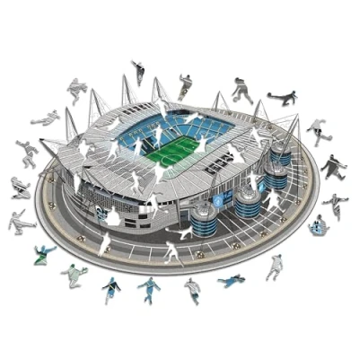 Image of Iconic Puzzles, Manchester City FC Etihad Stadium, 100% eco sustainable wooden puzzle with official license, size L, 500 pieces