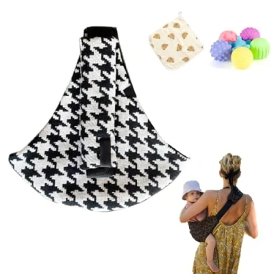 Image of Baby Sling Carrier, Adjustable Easy Toddler Carrier Comfortable Wrap for Newborn Up to 3 36 Months (Blackwhite)