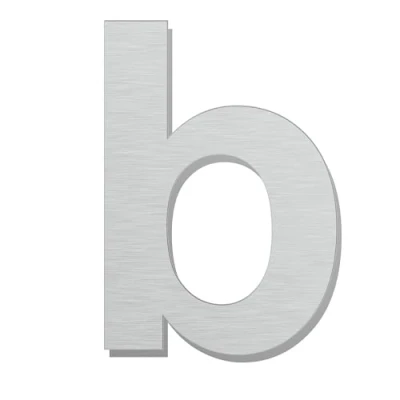 Image of Brushed Modern House Number 4 Inch 102mm Height, Made of Solid 304 Stainless Steel, Floating Appearance and Easy to Install (Letter b)