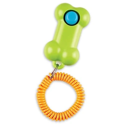 Image of Brightkins Smarty Pooch Training Clicker: Bone, Clicker for Dogs with Flexible Wrist Strap, Dog and Behaviour Solutions, 1 Piece