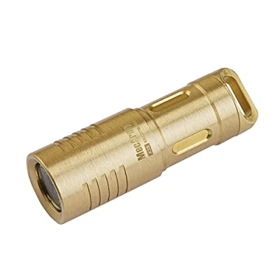 Image of MecArmy X3S Copper/Brass Handheld Mini Keychain EDC Flashlight with Micro USB Charging Portable Rechargeable Everyday Carry Torch130 lumens Outdoor Waterproof Lamp (Brass)