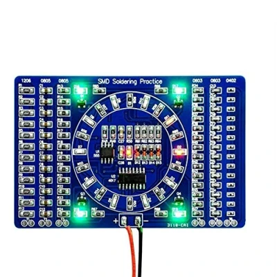 Image of COVVY Rotating LED SMD NE555 Soldering Practice Board DIY Kit Fanny Skill Training Electronic PCB Module Suit
