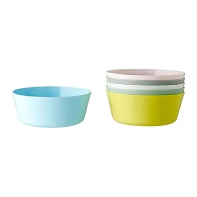 Image of Ikea Set of 6 Plastic Bowls (Mixed Colors)