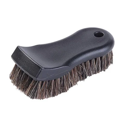 Image of JSCARLIFE Car Cleaning Brush, Soft Horse Hair Detailing Brush Non slip Handle Wash Vehicle for Rim Chassis,Radiator Grille,Engine,Sofa Leather Fabric
