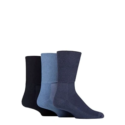 Image of SOCKSHOP Iomi Footnurse Bamboo Cushioned Foot Diabetic Socks Denim 12 14 Unisex