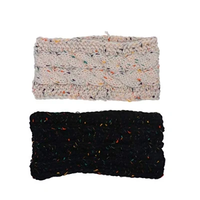 Image of Minkissy 2pcs Crochet Turban Headband Knitted Ear Warmer Head Wrap Elastic Hair Bands Crocheted Womens Beanie Women&#039;s Yarn Headgear