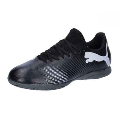 Image of Puma Unisex Youth Future 7 Play It Jr Soccer Shoes, Black White, 4 UK