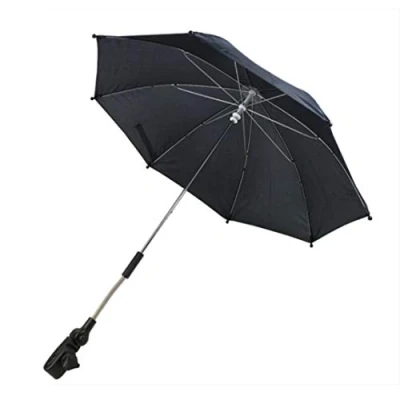 Image of First Steps Pram Buggy Pushchair Universal Automatic Parasol Umbrella Sunshade (Black)