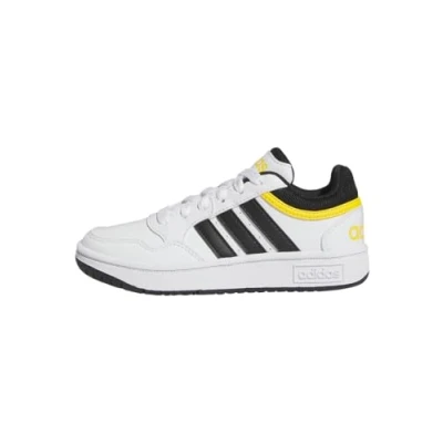 Image of adidas Hoops Shoes, Cloud White/Core Black/Bold Gold, 1.5 UK
