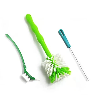 Image of Cleaning brush for Thermomix TM31 TM5 TM6 TM21, set of 3, mixing cup brush, knife with nylon bristles, cleaner washing up set, accessory tool pot knives, pots, thermal cookers