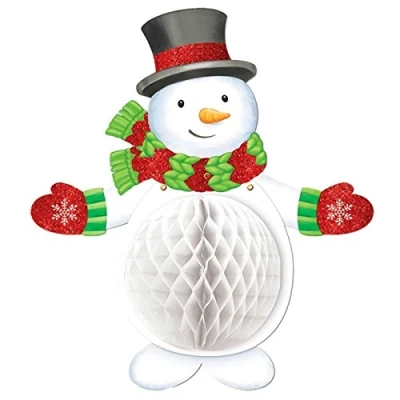 Image of Amscan International 290036 48 cm Snowman Honeycomb Glitter Decoration