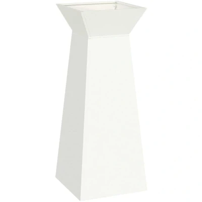 Image of vidaXL Plant Stand White Metal 40 x 101 cm Decorative Inlays