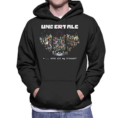 Image of Cloud City 7 Undertale with All My Friends Men&#039;s Hooded Sweatshirt Black