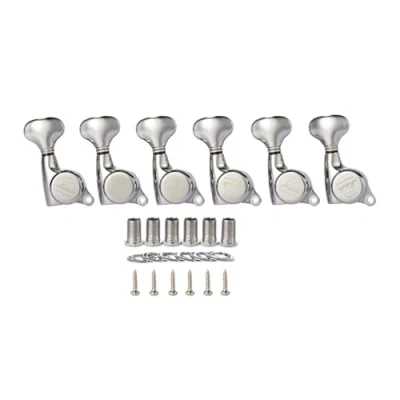 Image of KAISH 18:1 Gear Ratio Guitar Locking Tuners Machine Heads Tuning Keys Pegs for Strat/Tele/LP/SG most Electric or Acoustic Guitars Chrome