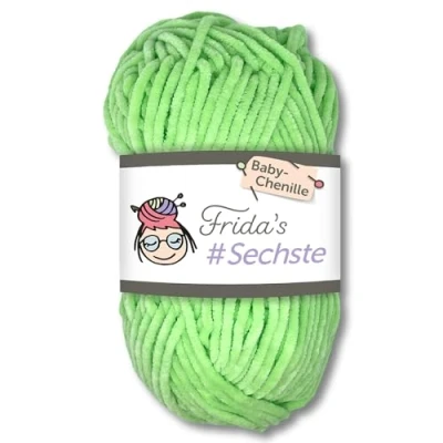 Image of Frida&#039;s Wollhaus 50g #Sixth Baby Chenille Yarn Knitting Crochet Wool Amigurumi Velvety Soft 30 Colors (850 Green)