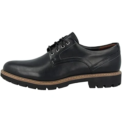Image of Clarks Men&#039;s Batcombe Hall Derbys, Black Leather, 6.5 UK