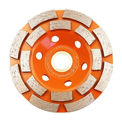 Image of Concrete Diamond Grinding Cup Wheel,BRSCHNITT 100mm Angle Grinder Double Row Cutting Wheel for Grinding/Polishing/Cleaning Surface Granite, Concrete,Stone,Cement,Marble,Rock