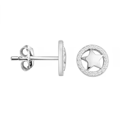 Image of SOFIA MILANI Women&#039;s Earrings 925 Silver with Zirconia Stones Star Stud 20089