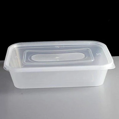 Image of 500 x 500ml Plastic Microwave Freezer Safe Food Meal Prep Takeaway Containers and Lids Catering Grade (BPA Free)