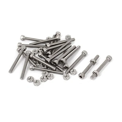 Image of Sourcingmap M3x28mm Hex Socket Head Knurled Cap Screws Bolts Nuts Set 20Pcs