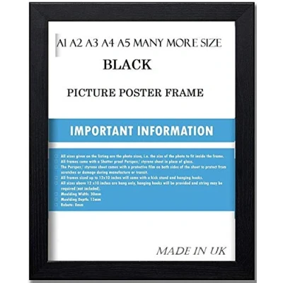 Image of OB2H BLACK A1 A2 A3 A4 A5 PICTURE,POSTER FRAMES (Black, 32 X 24 INCH)