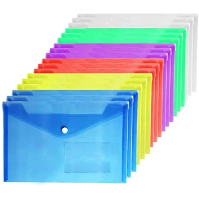 Image of A5 Plastic Wallets (36 pcs) Folder File Document Paperwork with Popper