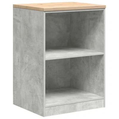 Image of vidaXL garage storage cabinet/organiser/workshop unit concrete grey pinewood worktop 60x51x85 cm durable engineered wood