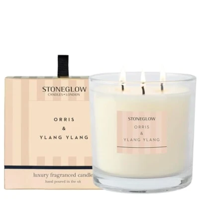 Image of Stoneglow Modern Classics Collection Orris &amp; Ylang 3 Wick Scented Candle 760 Grams (Peach)