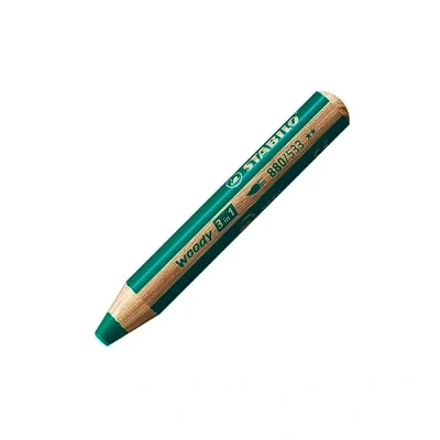 Image of Multi Talented Pencil STABILO woody 3 in 1 Pack of 5 Dark Green
