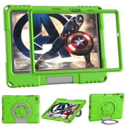 Image of Kids Case for Samsung Galaxy Tab A9 Plus 11 inch 2023 with Screen Protector, Mansiruyi Shockproof A9+ Tablet Handle Stand (SM X210/X216/X218) Green
