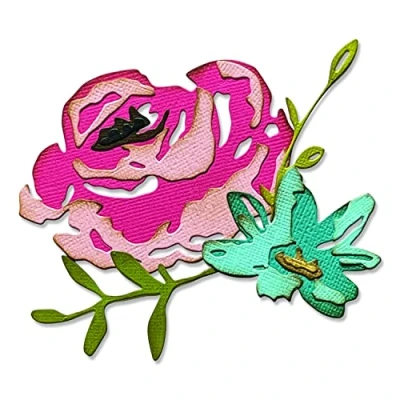 Image of Sizzix Thinlits Die Set 4PK Brushstroke Flowers #4 by Tim Holtz 665849 Chapter 2 2022, Paper, Multicolor, One Size