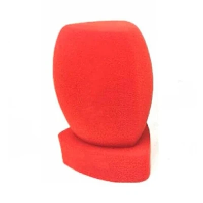 Image of LINHUIPAD TV Microphone Windscreen Interview Mic Handheld Windshield large Cover Customized Sponge For Stations Reporters Interview(Red)