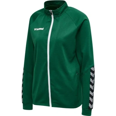 Image of hummel Hmlauthentic Women&#039;s Poly Zip Jacket, womens, 205368 6140 S, Evergreen, S
