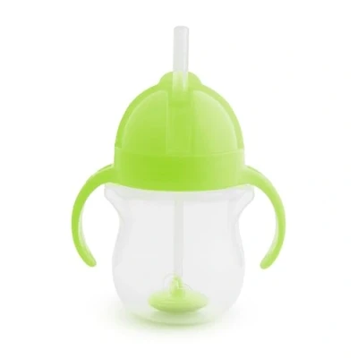 Image of Munchkin Click Lock Tip &amp; Sip Straw Cup Baby Toddler Sippy Cups with BPA Free Leakproof Dishwasher Safe Weighted Bottles 7oz/207ml Green