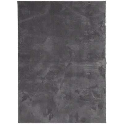 Image of vidaXL Rug HUARTE Short Pile Soft and Washable Anthracite 140x200 cm