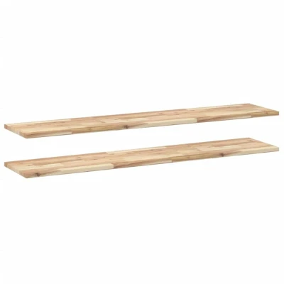 Image of vidaXL Floating Shelves 2 pcs 160x30x2 cm Untreated Solid Wood Acacia