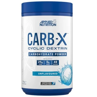 Image of Applied Nutrition Carb X Highly Branched Cyclic Dextrin Carbohydrates, Intra &amp; Post Workout Carbs Powder, Fuel Training Recovery, Vegan, Gluten Free, Sugar 1.2kg 48 Servings (Unflavoured)