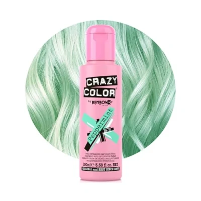 Image of Crazy Color Pastel Peppermint Semi Permanent Hair Dye. Highly Pigmented Minty Green Conditioning &amp; Oil Nourishing Vegan Formula No Bleach or Ammonia 100ml