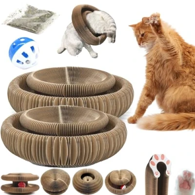 Image of Gienslru Kitty Kurlz, Magic Organ Cat Scratcher Board Ball Adventure The Ultimate Interactive Mental Physical Exercise for Indoor Cats Toy (2pcs)
